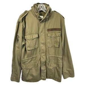 Aeropostale Medium Military Jacket Airborne Army Green Packable Hood Field‎ Men